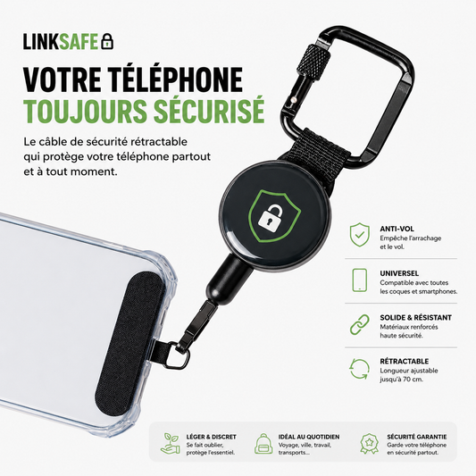 LinkSafe™ – Câble de sécurité téléphone anti-vol