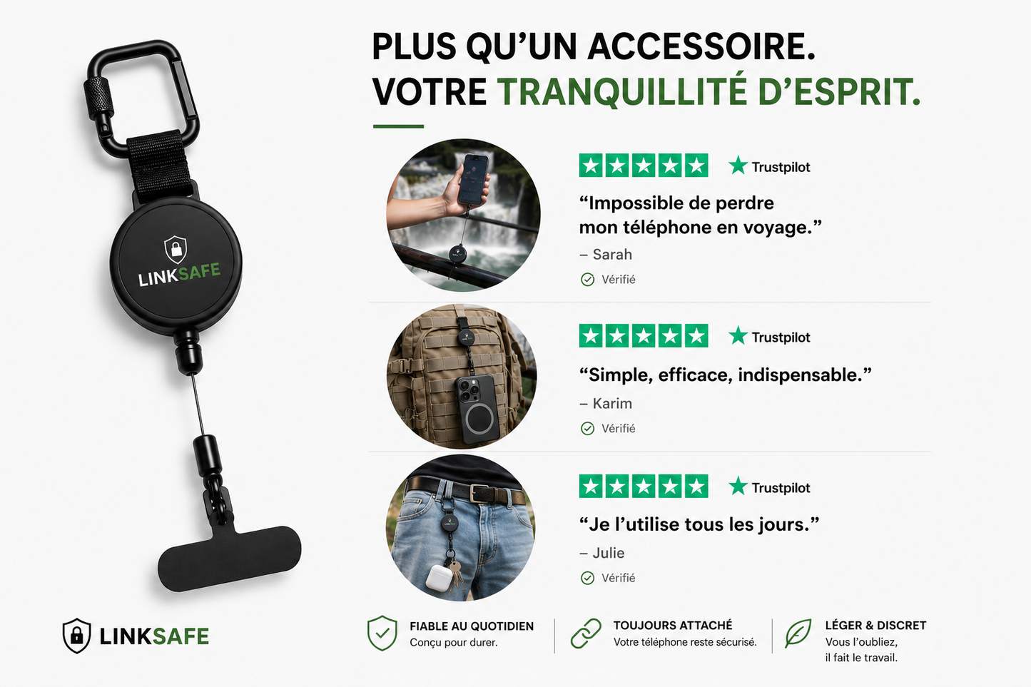 LinkSafe™ – Câble de sécurité téléphone anti-vol